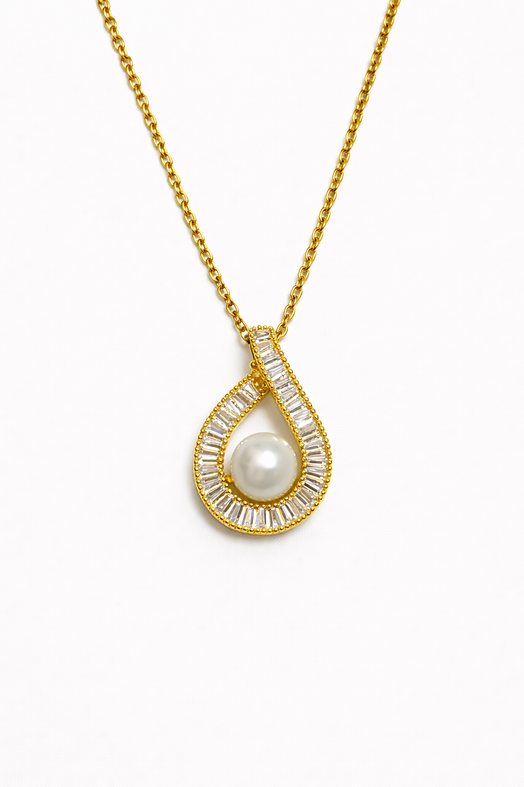 IMG_9518 Gold Pearl Drop Pendant Necklace - Image 1
